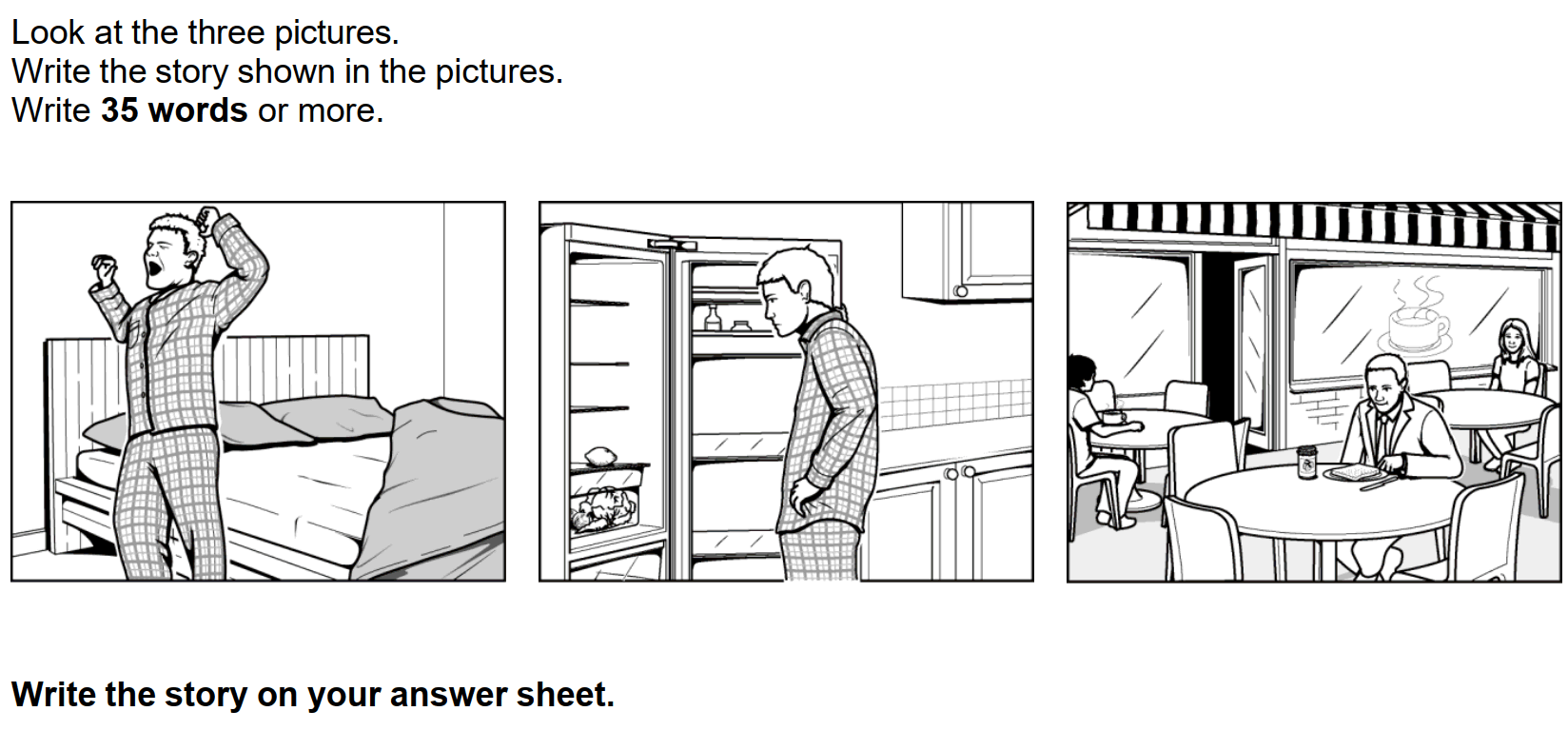 example Writing Part 7 question from A2 Key